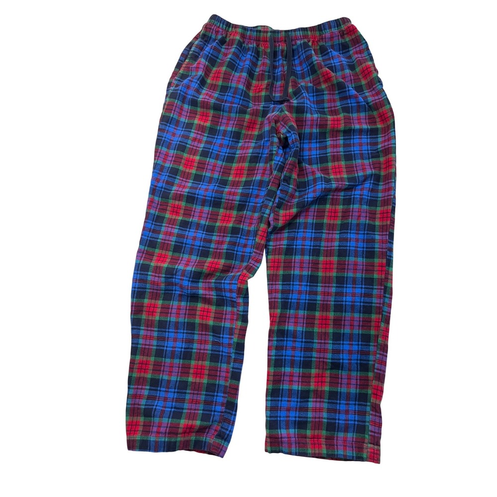 LL Bean Mens Small Regular Multicolor Plaid Flannel Pajama Pants 500215‎ Cotton